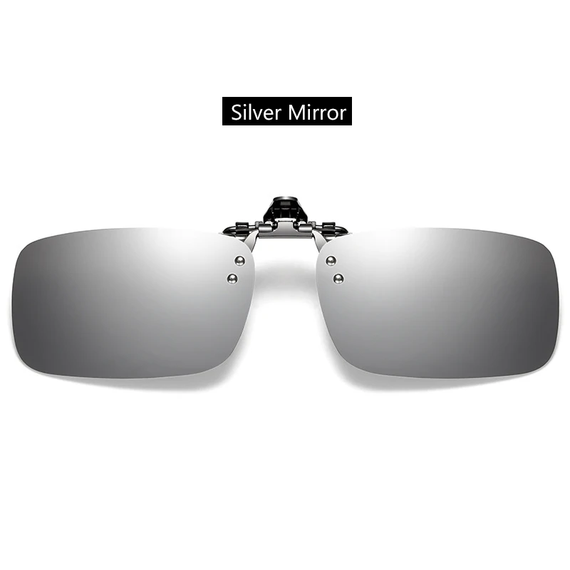 Поляризованные мужские женский зажим на солнцезащитных очках 180 ° флип-зажим оттенков для близорукости очки для вождения очки для рыбалки UV400 - Цвет оправы: C6 Silver Mirror