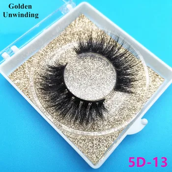 

Golden Unwinding lashe 5D-13 Mink False Eyelashes Luxury Cosmetics Tools 3d Mink Eyelash Custom Packaging