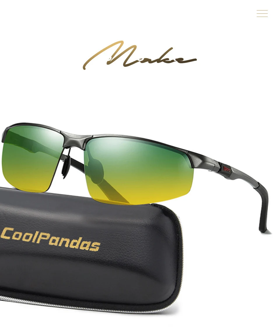 Occhiali da sole di design di marca Occhiali da sole polarizzati quadrati in alluminio e magnesio Tonalità di guida diurne e notturne antiriflesso_voghion.com