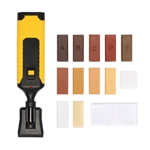 Kit de reparación de laminado, herramientas de carpintería, sistema de cera para el suelo, carcasa resistente, Chips, juego de herramientas de mano para reparación de arañazos