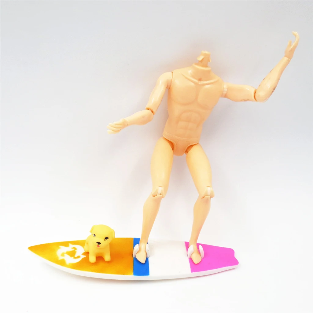 Hot Dollhouse Mini Accessories Plastic Surfboard For Doll 11.5 Inch