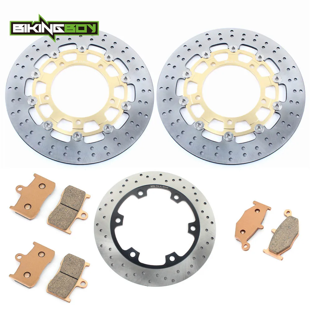 Round Gold BIKINGBOY для SUZUKI GSX 1300 B-King/ABS BK BKA 2008 2009 2010 K8 K9 L0 круглые/волнистые Передние Задние тормозные диски роторы колодки - Цвет: Round Gold