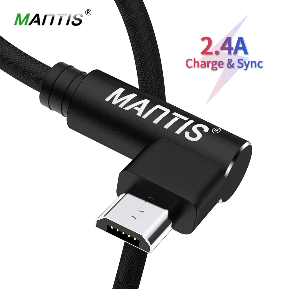 MANTIS 3m 2m 1m Micro USB Cable 90 Degree Elbow Mobile Game Fast Charging Usb Cable For Samsung Huawei Xiaomi Oneplus Redmi
