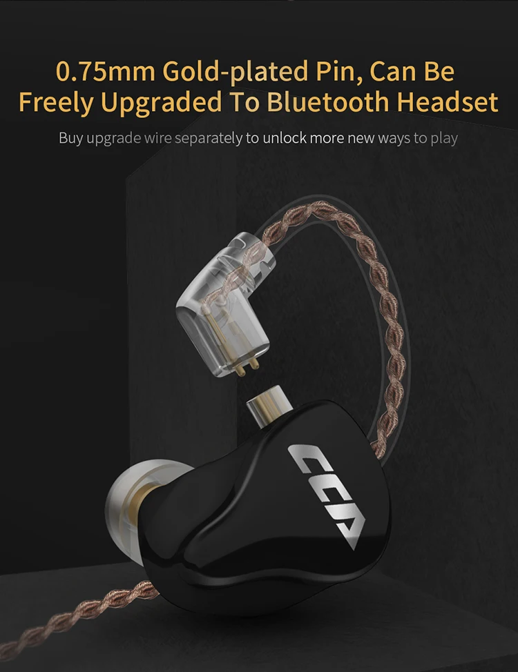 Cca ca16 7ba+1dd hybrid qdc in ear earphone hifi dj monito running sport earphone headset earbud headphone c12/ca4/a10 (black with mic)