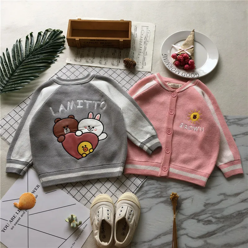 

Tonytaobaby осенняя и зимняя одежда, новый стиль, Детская нашивка для рубашки, вязаный свитер с вышивкой, Детский свитер