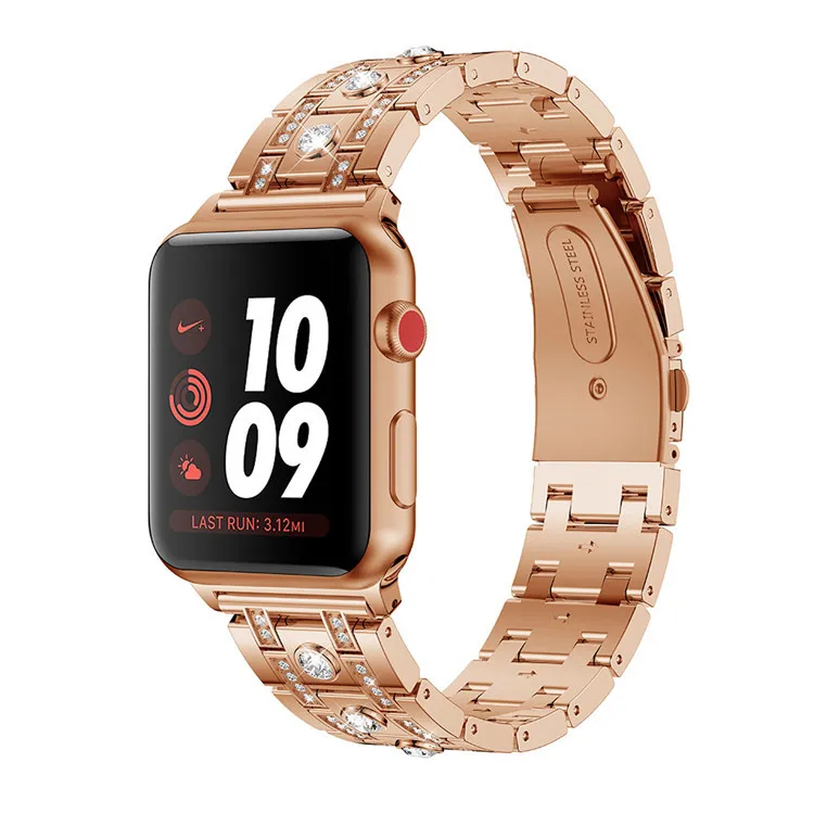 Нержавеющая сталь ремешок для наручных часов Apple Watch, 42 мм, 38 мм, версия 1/2/3/4 ремешок бриллиантовый браслет металлический ремешок для наручных часов IWatch серии 4 5 44 мм 40 мм