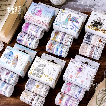 

Sugar Poem Washi Tape Packaged Combination Adorable New Gorgeous Adventure Series Hand Account Decoration DIY Stickers 8 Involve