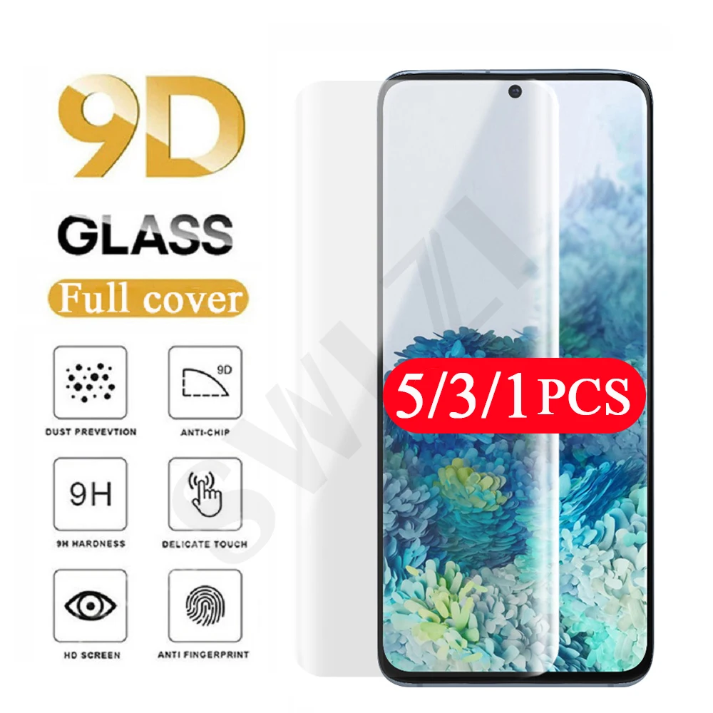 

5-1Pcs tempered glass for Samsung Galaxy S6 S7 edge S8 S9 plus S10 lite S10E S20 FE S21 Ultra screen protector protective film
