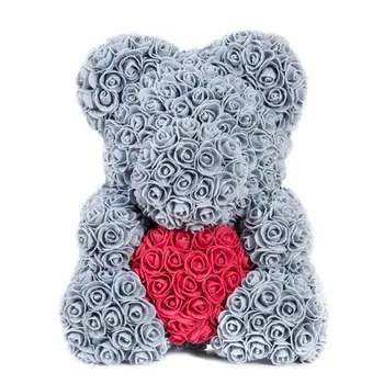 

PE Heart-Shaped Artificial Rose Romantic Bear Dolls LOVE Lovely Rose Bear Birthday Gift Wedding
