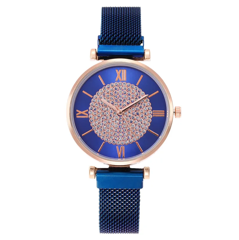 Модные магнитные часы для женщин, роскошные женские наручные часы, кварцевые женские часы, магнитные часы с кристаллами, вечерние часы, подарки - Цвет: Style1