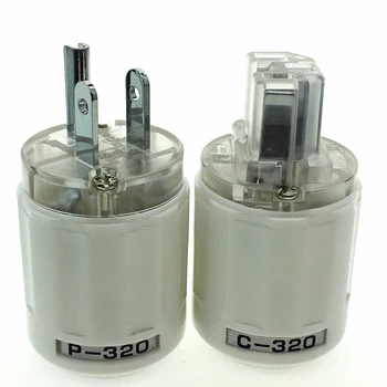 

Oyaide P-320/C-320 Rhodium Plated Copper US AC Power Plug Ver IEC Connector white transparent DIY HIFI