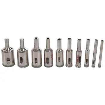 

10Pcs Diamond Hole Saw Drill Bit Saw Set Tile Ceramic Cutting Glass Marble Set 5-22mm
