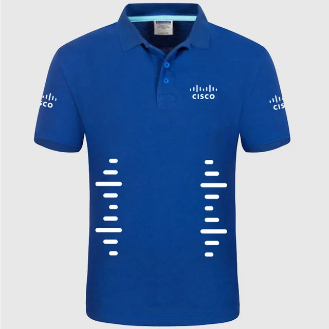 Летняя Высококачественная брендовая рубашка поло с логотипом CISCO, модная повседневная Однотонная рубашка поло с коротким рукавом, рубашки унисекс s