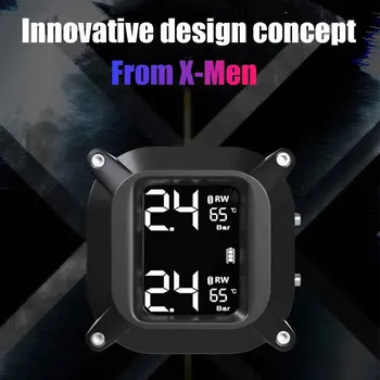 

Real Time TPMS Tire Pressure Monitor Warning Alarm Magnetic USB Wireless Automatic External Durable For Motorcycle Color Display