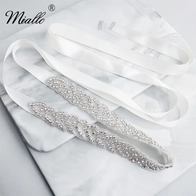 Miallo Мода серебряные цветы австрийский хрусталь, свадьба пояс для женщин свадебный горный хрусталь пояс для невесты платье ювелирные изделия аксессуары
