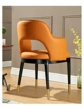 

Nordic Dining Chair Postmodern Simple Back Chair Dining Room Leather Chair Household Leisure Light Luxury Style American Stool M