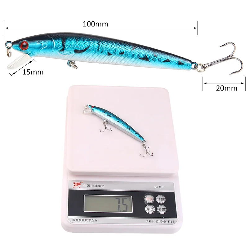 1Pcs Japanese Minnow Fishing Lures Floating Hard Bait 105mm 8.3g Artificial Wobbler Crankbait Carp Perch Pesca Fishing Tackle