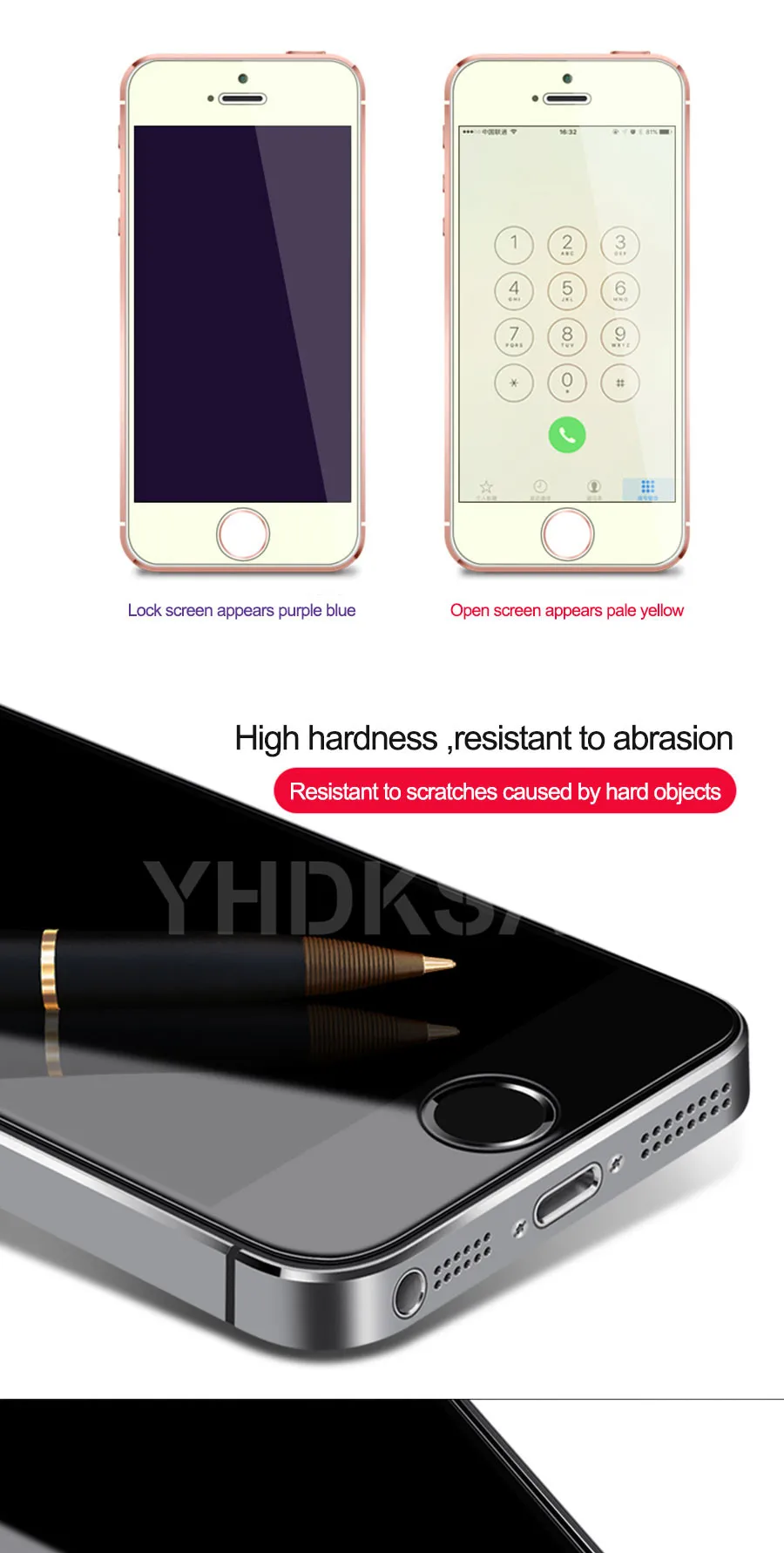 9H закаленное стекло для iPhone 5 5S SE 5C Анти-взрыв закаленное защитное стекло для iPhone 5S, SE 4 4S защитная пленка