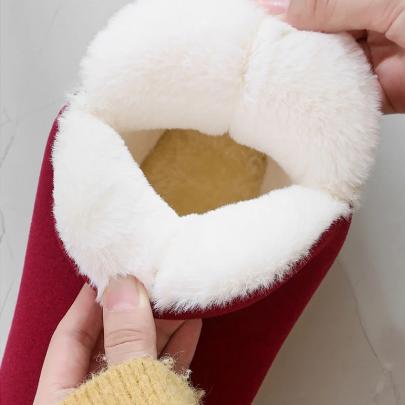 Waterproof Winter Slippers For Men Fur Slides Unisex Suede Plush Shoes Man Casual Walking Loafers Spring