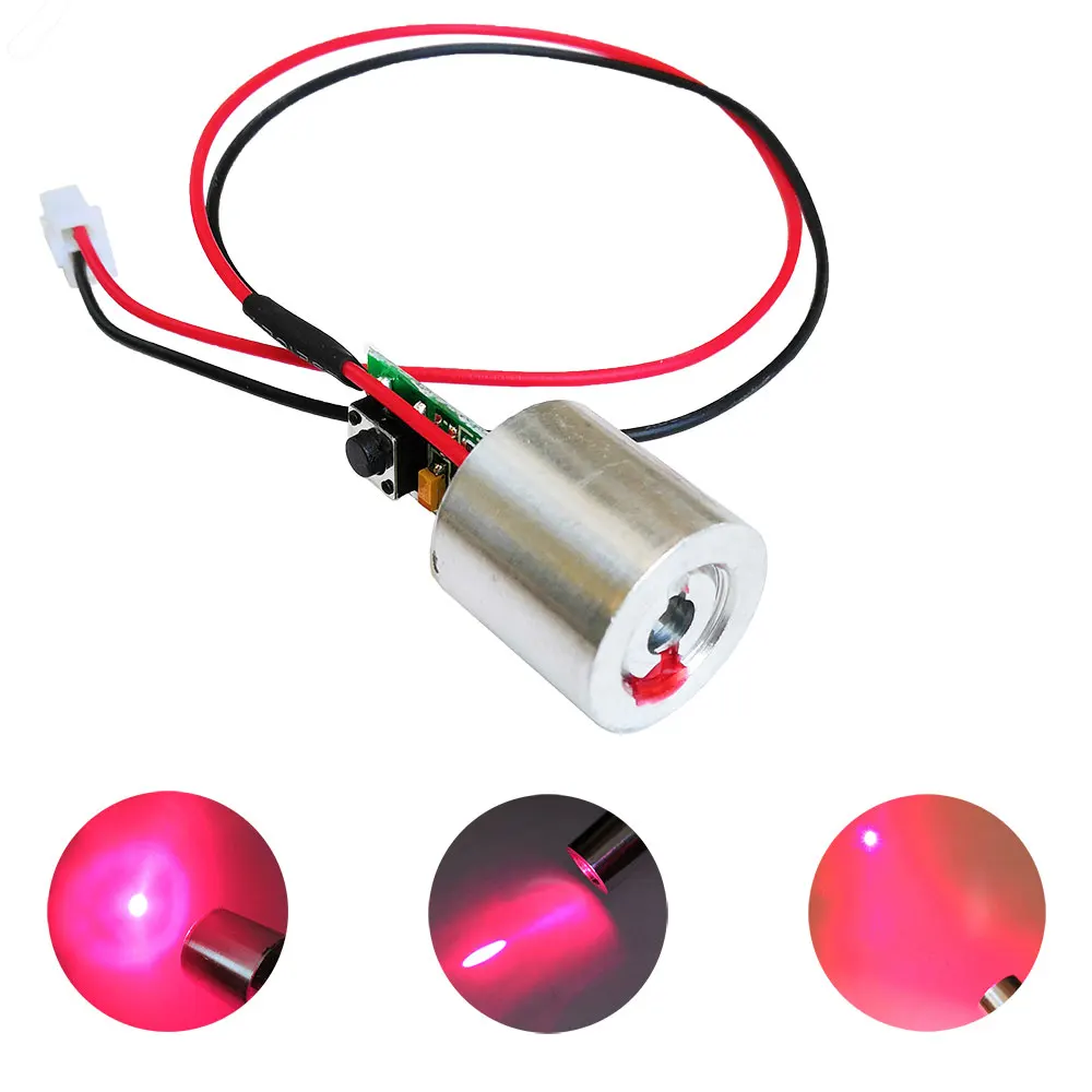 Dot Laser 650nm 100mW Red Laser Diode Module Point with Push Button DC 3V 5V 3.7V diy