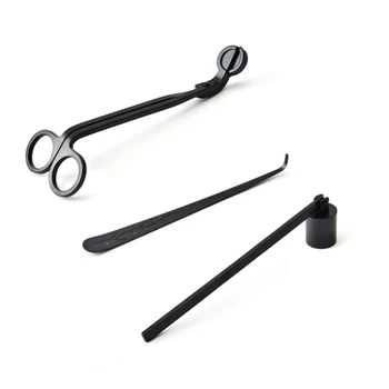 

3Pcs Candle Accessory Set Candle Extinguisher Stainless Wick Cutter Trimmer Candle Snuffer Trimmer Tool Home Decor for Party Wed