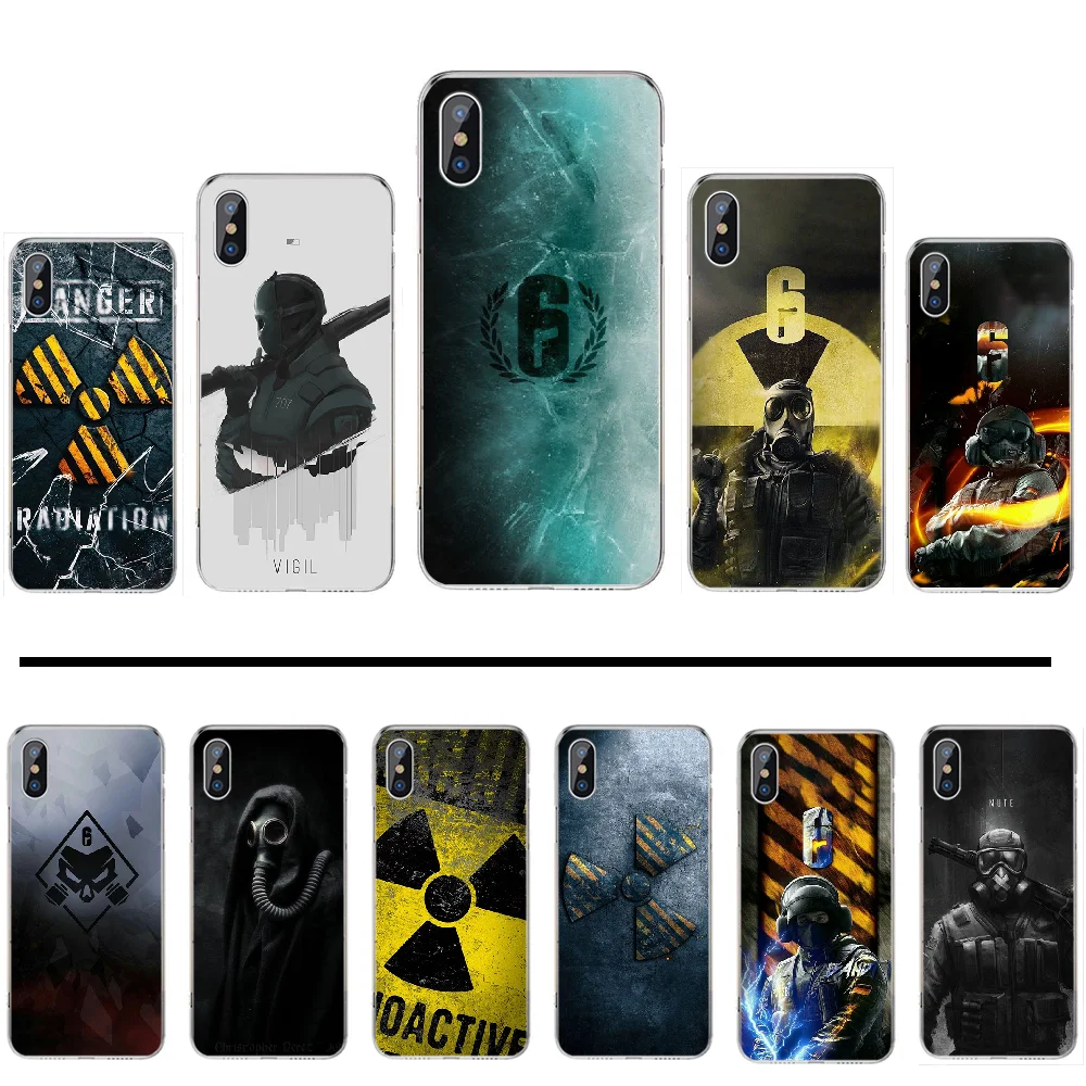 Rainbow six siege черный мягкий чехол для iPhone 4 и 4S телефона из ТПУ 5 5S 5c se 6 6s 7 8 plus x xs xr 11 pro max