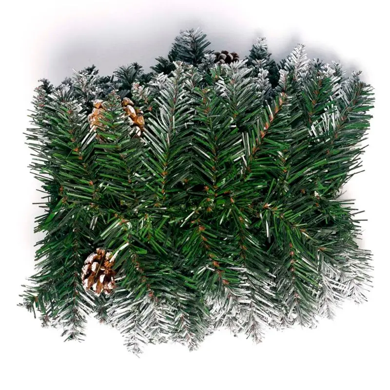 Рождественская ротанга гирлянда сосновые шишки подвесной камин трость елка домашний декор