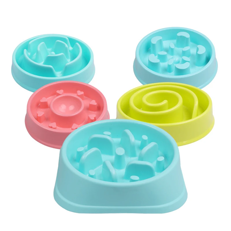 Fuente de alimentación de perro mascota, cuencos de comida para cachorros, alimentador de comida lento, cuenco para prevenir la obesidad, suministros para perros de compañía, envío directo