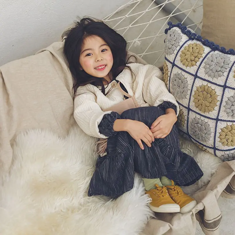 

Korean-style 2017 Autumn And Winter New Style Girls Flax Coat Middle And Large Children Versitile Trench Coat Fashion Tops
