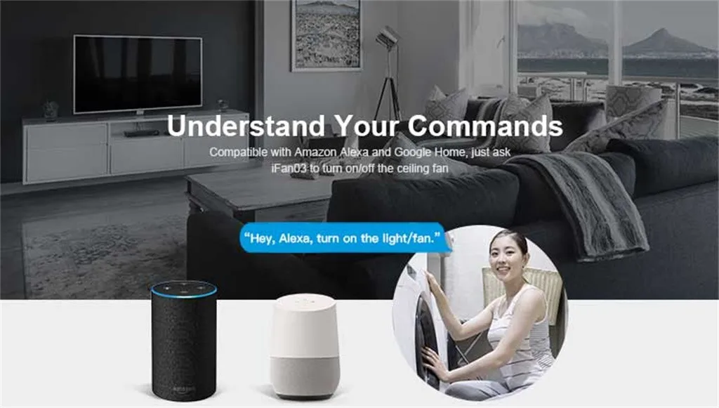 SONOFF IFan03 wifi потолочный вентилятор Умный домашний переключатель для Amazon для Google Home 7,31