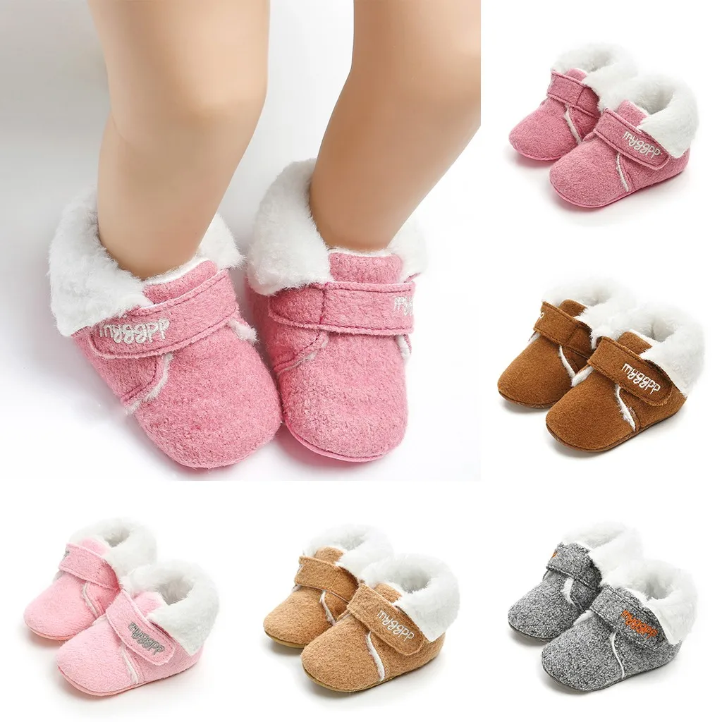 

Toddler Infant Kids Baby Girls Boys Winter Warm Solid Snow Boots Bootie Shoes Children's suit High Quality