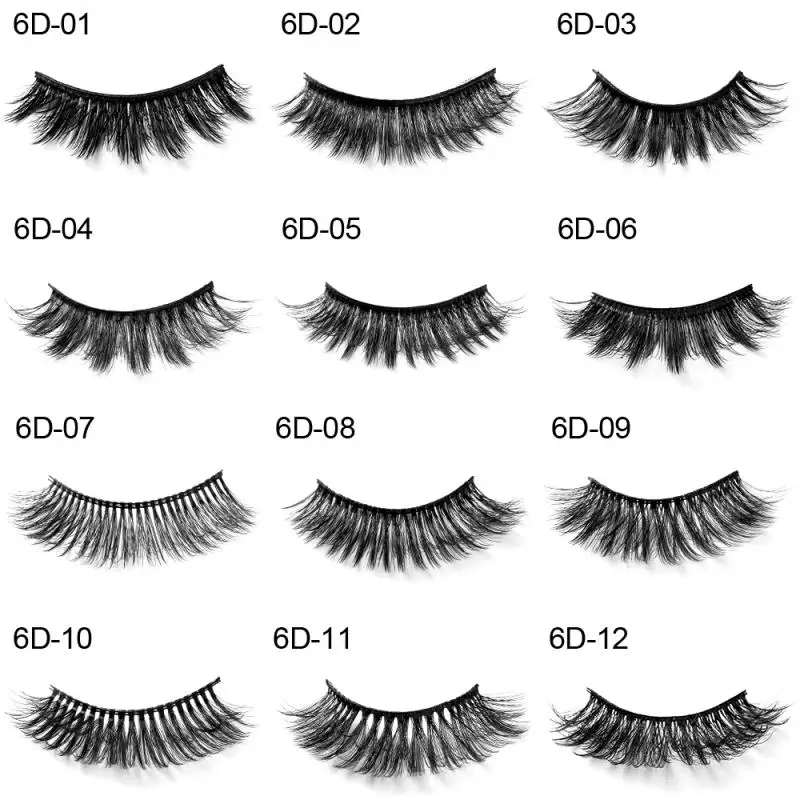 12 Sizes Fake False Extension Eyelashes Silk Mink Queen Handmade
