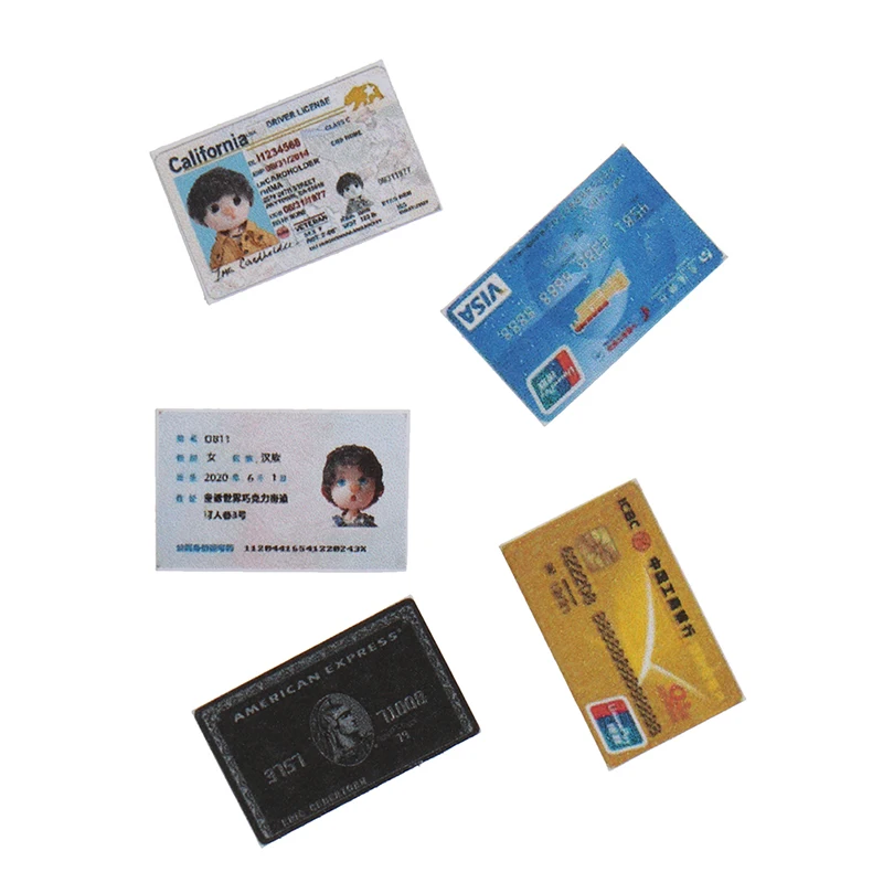 1:12 Dollhouse Miniatur-Mini-Zertifikate ID-Karte Bankkarten-Zubehör SpielzeuXUI 