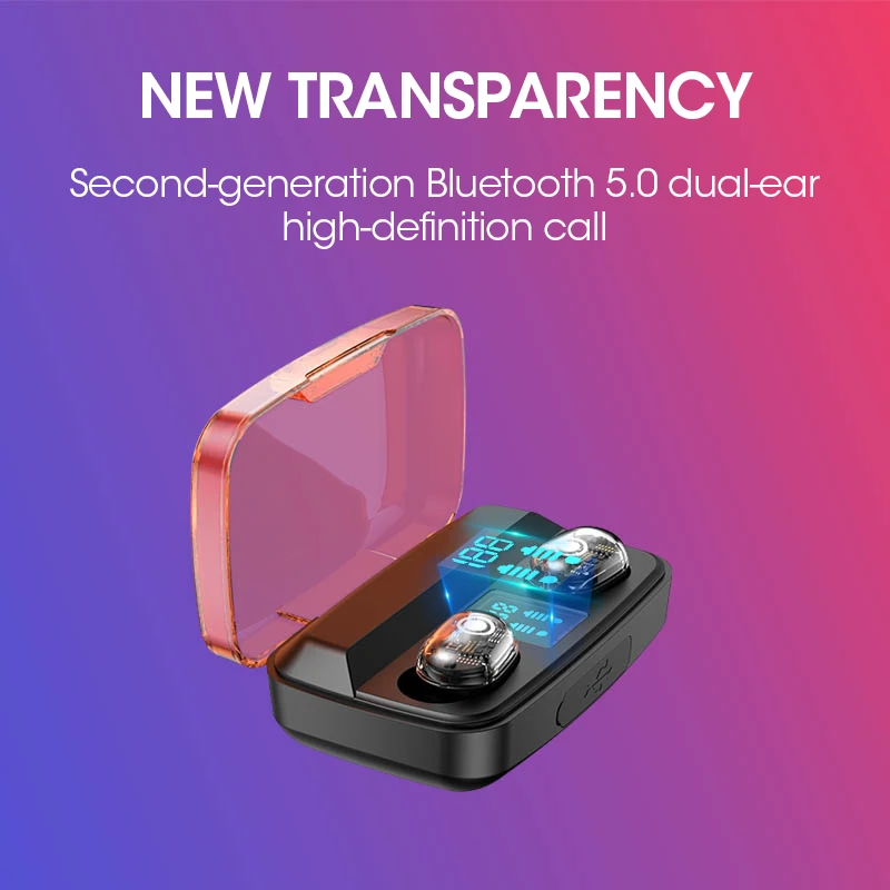 Touch TWS 5,0 беспроводные Bluetooth наушники светодиодный дисплей M13C Водонепроницаемая гарнитура стерео HiFi наушники с внешним аккумулятором