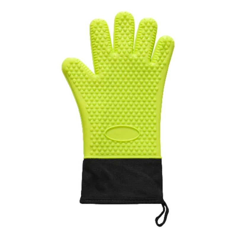 1Pcs Silicone Microwave Oven Glove Kitchen Tool Mitten Terylene Insulated Heatproof Resistant Non-slip Thickening Baking Gloves