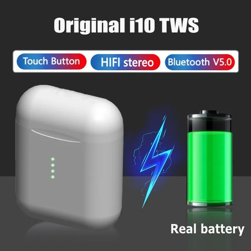 

Original i10 tws Wireless Bluetooth earphone touch sport earbuds headset pk w1 i20 i30 i80 i90 i100 i200 TWS for all smart phone