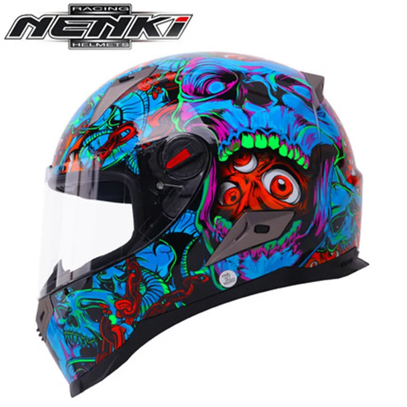 Мотоциклетный шлем NENKI шлем Capacete Moto полный шлем гонки мотобайкер Cascos Para Moto Touring для скутеров прогулочных велосипедов шлем сертификации ECE