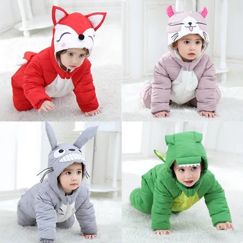 

Winter Thicken Baby Girl Boy Onesie Clothes Kigurumis Newborn Romper Waterproof Warm Jumpsuit Cute Baby Rompers Kid Costume