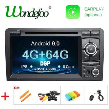 

DSP IPS Android 9.0 4G 64G 2 DIN Car GPS for Audi A3 8P 2003-2012 S3 2006-2012 RS3 Sportback Navigation Radio Stereo DVD Player