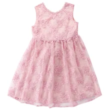 Новое летнее кружевное платье в Корейском стиле для девочек детское элегантное вечернее платье цельная детская одежда без рукавов с цветочным рисунком