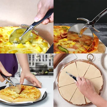 

Diameter 6.5 CM Pizza Cutter Wheel Round Sharp Zinc Alloy Blades With Thickening Handle for kitchen dining barA