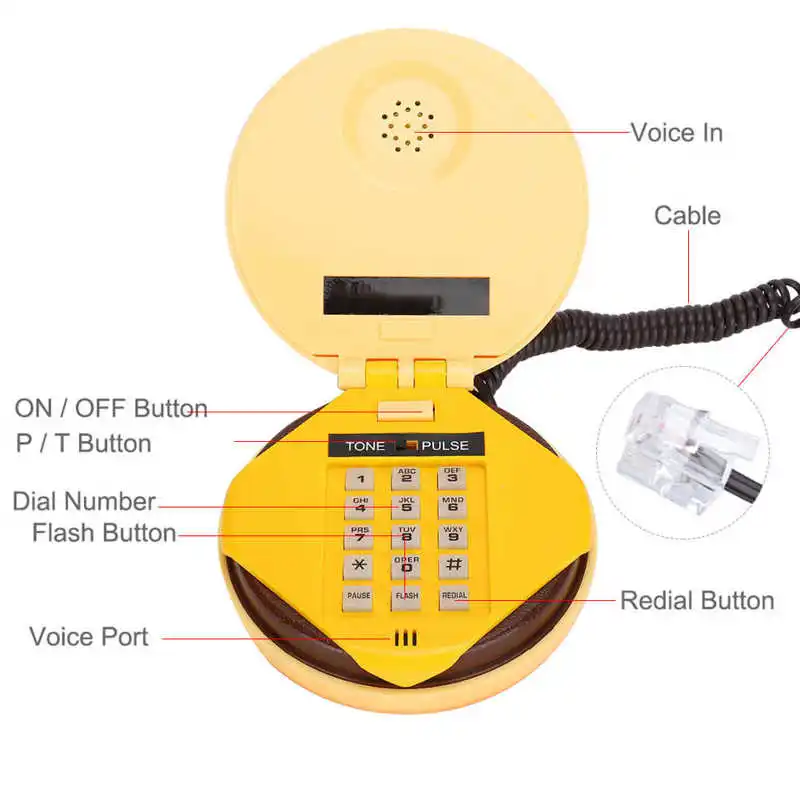 Landline Phone Novelty Emulational Hamburger Telephone Wire Landline Phone Home Decoration telefono fijo