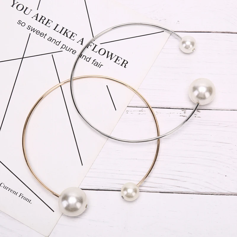 Double Simulated-Pearl Open Choker 