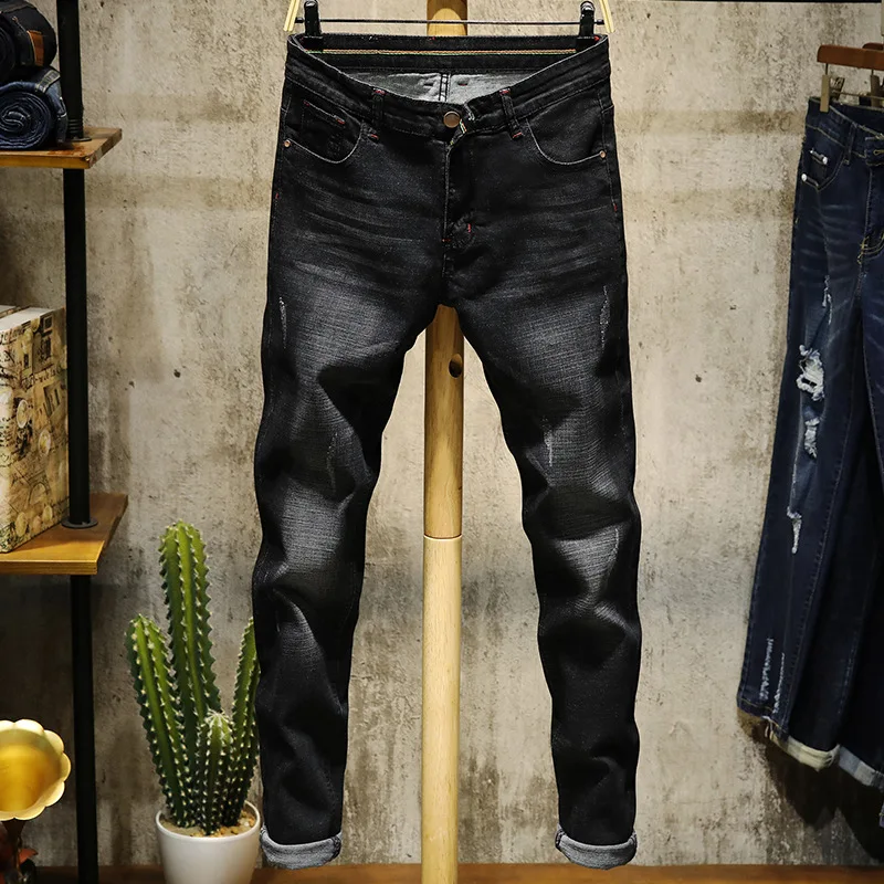 

Autumn Shawn Jeans Men with Holes Elasticity Popular Brand Japanese-style Retro Street Harem Pants INS Pants Men's