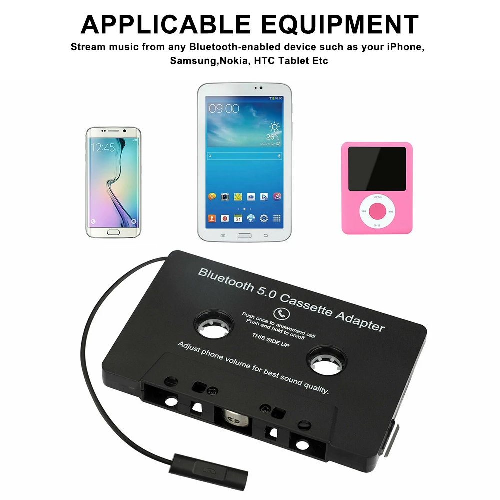 Nouveau lecteur de Cassette pour voiture adaptateur Audio pour Smartphone  compatible Bluetooth musique stéréo Aux - AliExpress