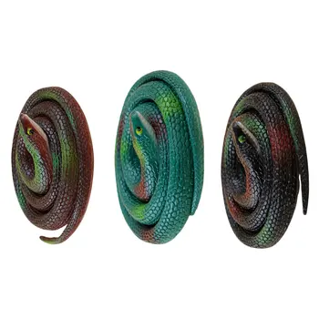 

3 Pcs Simulation Snake Soft High Quality Rubber Snake Toy Model Spoof Toy for Outdoor Kids