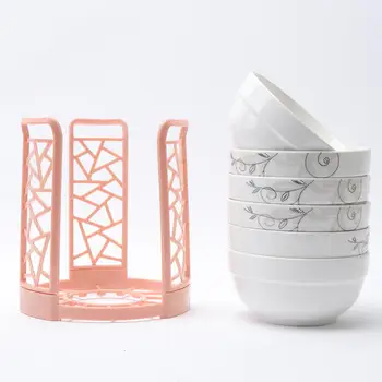 

Dinnerware Bowl Plate Holder Plastic Drain Rack Dish Storage Display Stand Drying Shelf Tableware Drainer Rack Kitchen Organizer