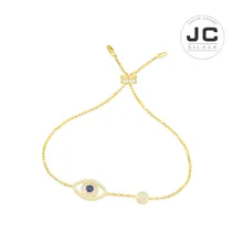 Новые модные подвески серебро 925 копия ювелирных изделий, желтое серебро счастливый глаз браслет для женщин с моно логотипом подарок на год