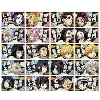 

20Pcs/Lot Anime Demon Slayer: Kimetsu no Yaiba Crystal Card Stickers for Bus CarD ID Card Backpack DIY Waterproof PVC Stickers