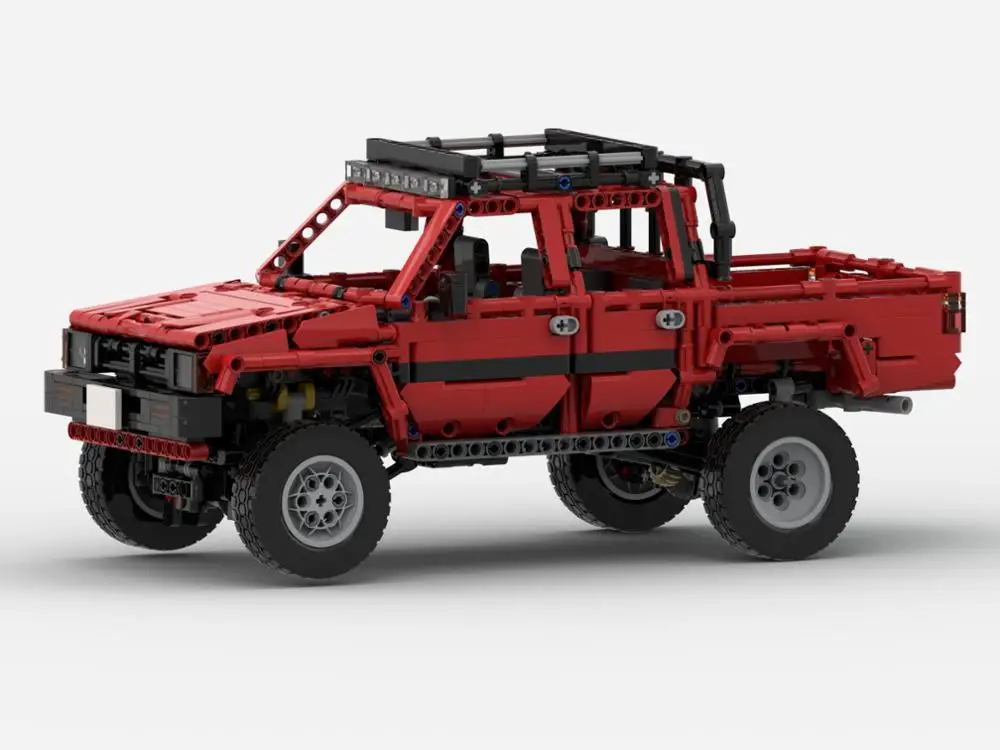 MOC power function Technic серия RC Hilux 4╳4 пикап технология дистанционного управления строительные блоки кирпичи детские игрушки - Цвет: without motor part